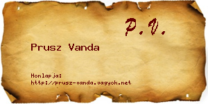 Prusz Vanda névjegykártya